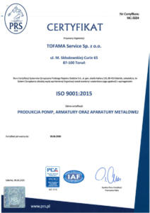 certyfikat ISO 9001 - 2025-28